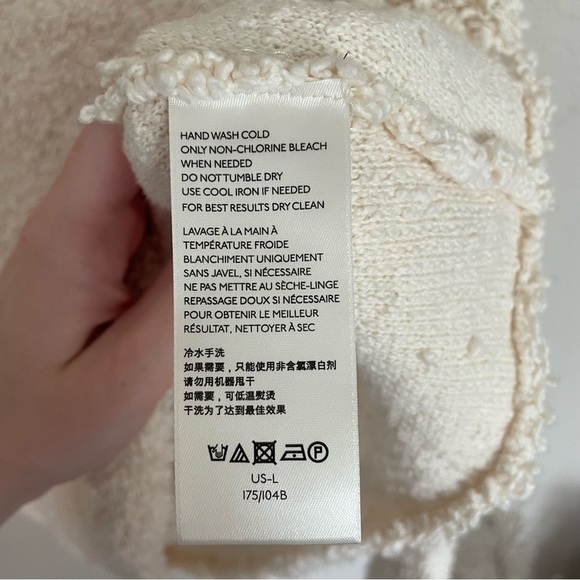 Free People | Cream Textured Knit Cropped Boxy Popcorn Pullover - Picture 12 of 15